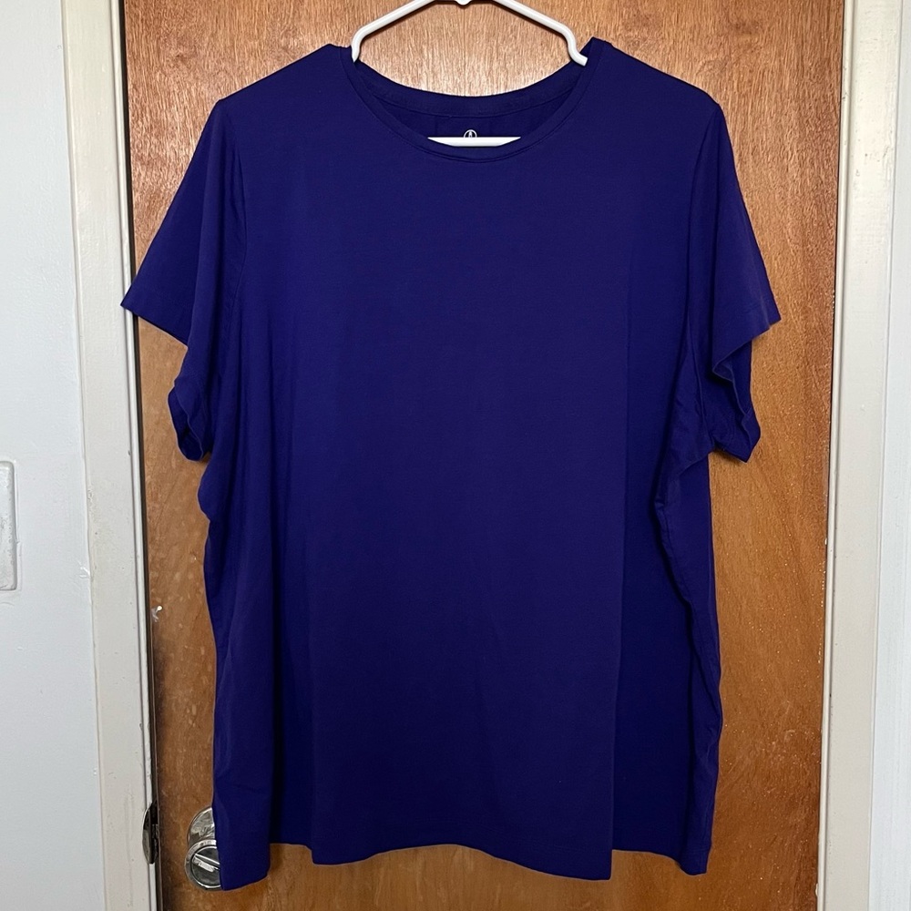 Land’s End solid purple shaped tee T-shirt 3X 24W - 26W EUC